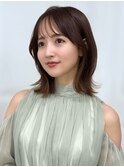 【F】似合わせかわいいナチュラルヘア前髪顔まわりカット