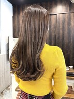 リノナ(Linona)&nbsp;ロングショートワンカールパーマカーキグレージュ前髪錦糸町