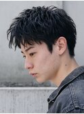 センターパートニュアンスパーマワンカールパーマ韓国コンマヘア