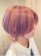 ヘアーリゾートガーデン 南林間店(Hair Resort Garden) ペールピンクにダークシルバーの差し色がカワいいウルフ