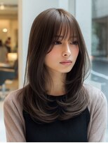 ダル 渋谷/表参道(DAL.) ハッシュカットバタフライカットダークブラウンカーテンバング