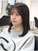 ミディアム割れない顔周りカット　博多美容室