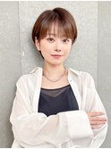 ハンサムショート/丸みショートボブ/20代30代40代50代/顔周り