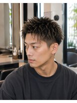 MEN's Baguz MEN'Sカット/ MEN'Sパーマ/ MEN'Sカラー メンズ無造作カールショートパーマ束感ツーブロック