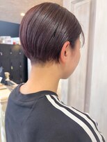 キャアリー(Caary)&nbsp;福山市美容室Caaryベリーショート刈り上げショートピンクカラー