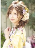 《へアセット》浴衣や和装にもおすすめの編みおろしスタイル