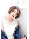 ミルクティーカラー☆エアリーショートボブ