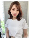こなれヘアシースルーバングくびれミディ