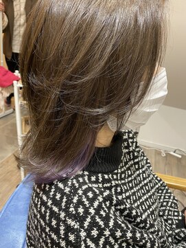 アンド ローバー(and LOVER) インナーカラー×パープル