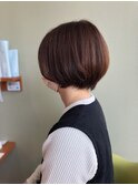 春のラベンダーベージュ×大人ショートボブ