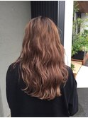 ロングレイヤーブリーチカラーキャラメルベージュ