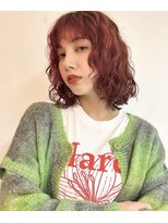 エン クラン バイ ヘッドライト たまプラーザ南口店(en. clan by HEADLIGHT) ミディアムパーマスタイル/ボルドーカラー