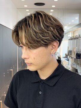 ロンドシエル 横浜(Lond ciel) men'sメンズハイライトスペインカールニュアンスパーマ/横浜