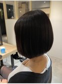 首元すっきりボブ×柔らかくまとまる縮毛矯正