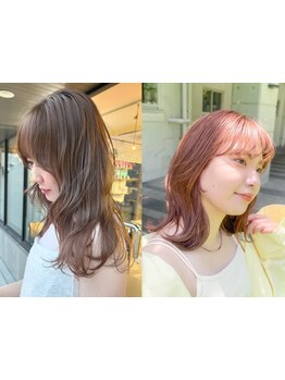 ブリーチなしダブルカラー”で明るくなりすぎないのにいつもより一歩まろやかで柔らかいヘアに＊♪