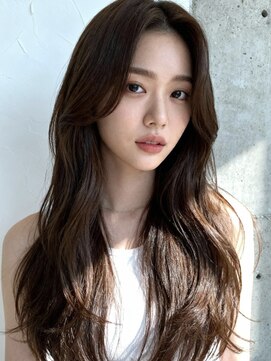 アンブレラカラーミディアムヘアショートカットセミロング50代