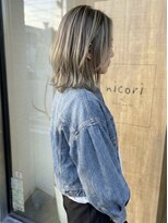 ニコリヘアワークス(nicori hair works)&nbsp;ミディアム×レイヤー×ハイライト3