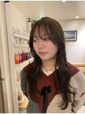 レイヤーカット/オリーブグレージュ/ダブルカラー