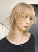 レイヤーカット/ウルフカット/ブロンドカラー/韓国レイヤー