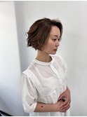 小顔ひし形 レイヤーカット 透明感カラー