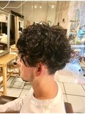 ツーブロックナチュラルスパイラルパーマ