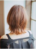 簡単スタイリング♪うるツヤ愛されブラウン☆くびれセミディ