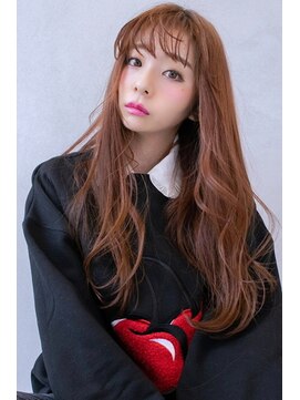 アンジェリカ 近鉄奈良店(ANGELICA) ANGELICA シースルーバング　カッパーピンク　ロングレイヤー