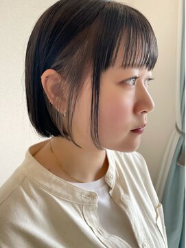 ウル(uLu.) 【アクセントカラー】ミニボブ×インナーグレージュ☆