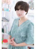 ブルーグレージュウルフマッシュくせ毛風束感ショートb1