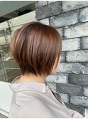 イメチェン/似合わせカット/フルバング/レッドブラウン/柏