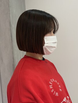 ヨーク(YOKE) 【YOKE】髪質改善切りっぱなしボブ縮毛矯正顎ラインボブ