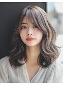 大人美人小顔ヘルシースタイルふんわりカールショコラアッシュ