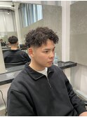 ショートアップバングツイストスパイラルパーマ