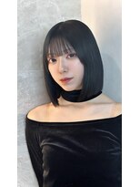 ミニウルフレイヤーカット顔周り前髪韓国ミディアムロング/銀座