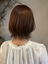 ヒトイロ(hitoiro)&nbsp;くびれボブ×明るめオレンジカラー