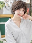 暗髪アースカラー小顔ショートカットレイヤーh4上尾20代30代40代