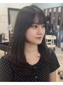 レイヤーカット/韓国ヘア/ロングヘア/前髪カット