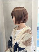 顎ラインボブ/モカブラウン