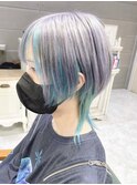 インナーカラーウルフデザインカラー/ホワイトグレー