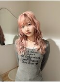 ピンクページュ×ブラウン