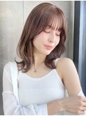 面長ミディアムレイヤー ベージュブラウン M20260628