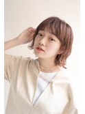 ミディアムヘア/ショコラベージュ/ボブルフ/新宿