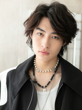 理容ハンサム 戸田公園店 前髪長めが◎無造作セクシーなグレージュカラーウルフB戸田公園