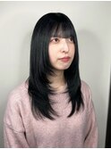ロングウルフカットミディアムウルフ顔まわりレイヤーカット