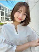 大人可愛い 内巻きワンカールボブ/オリーブベージュ