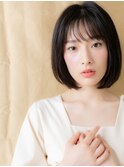 シースルーバング黒髪艶感ストレート丸みボブ308W浦和30代40代