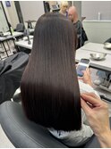 韓国 くびれロング レイヤー ワンホンヘア 小顔前髪
