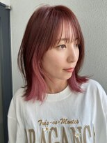 ローサバイ アルティナ 横浜店(Rosa by artina)&nbsp;インナーカラーピンク/ブリーチあり/外ハネボブ