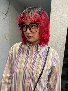 パーミル ルモ クマモト(permille ‰ LUMO Kumamoto) ピンクレッド×パーマ