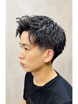 ヘアーメイク クーラ 行橋店(Hair make CURA)&nbsp;爽やか無造作メンズパーマツイスパツーブロック黒髪